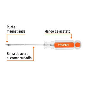 Desarmador punta Torx T 10 mango de acetato, Truper