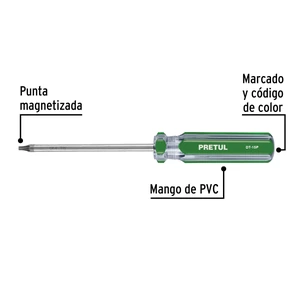 Desarmador punta Torx T 15 mango de PVC, Pretul