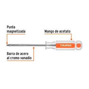 Desarmador punta Torx T 25 mango de acetato, Truper