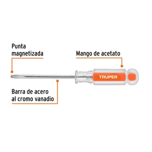 Desarmador punta Torx T 27 mango de acetato, Truper