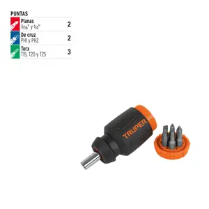 10751 / DTROM-7 Desarmador tipo trompo con 7 puntas, Truper