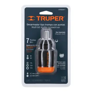 10751 / DTROM-7 Desarmador tipo trompo con 7 puntas, Truper