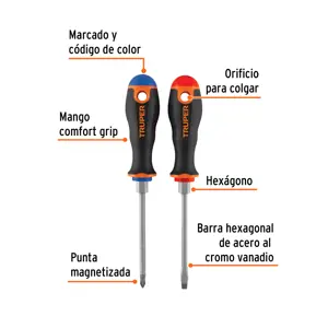 Dúo de desarmadores 3/16