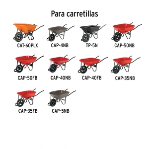 Eje corto para carretillas de 1 llanta Truper y Pretul