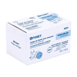49251 / E-052 Juego llaves empotrar roscables, maneral metálico, Foset