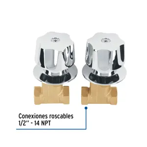 Juego llaves empotrar roscables, maneral metálico, Foset