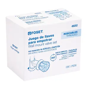 49252 / E-052A Juego llaves empotrar roscables, maneral acrílico, Foset