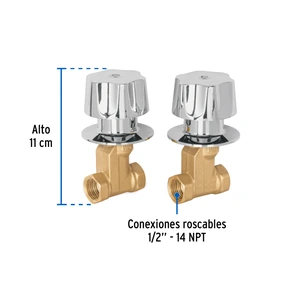 Foset Juego llaves empotrar roscables, maneral metálico, Basic