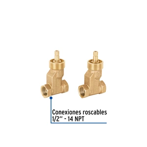 Juego llaves empotrar roscables, 1/4 vuelta, s/maneral,Foset