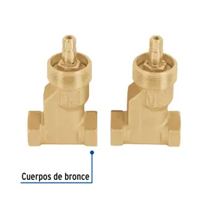 Juego llaves empotrar roscables, 1/4 vuelta, s/maneral,Foset