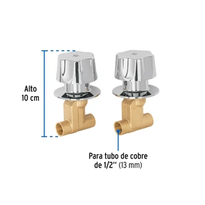 Foset Juego llaves empotrar soldables, maneral metálico, Basic