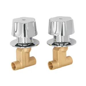 49801 / E-652B Foset Juego llaves empotrar soldables, maneral metálico, Basic