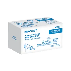 49600 / E-652SCE Juego llaves empotrar soldables, 1/4 vuelta, s/maneral,Foset