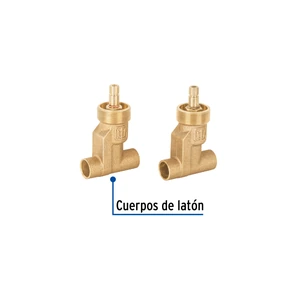 Juego llaves empotrar soldables, 1/4 vuelta, s/maneral,Foset