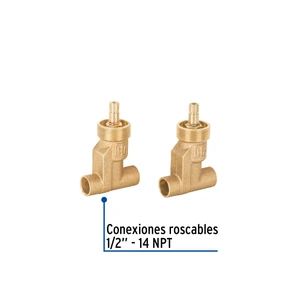Juego llaves empotrar soldables, 1/4 vuelta, s/maneral,Foset