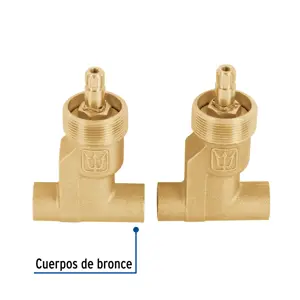 Juego llaves empotrar soldables, 1/4 vuelta, s/maneral,Foset