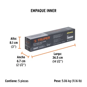 Bolsa con 1 kg de electrodos 6011 de 5/32