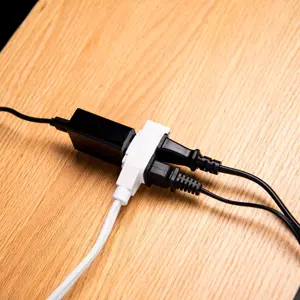 Volteck Extensión eléctrica doméstica 2 m clavija plana, blanca