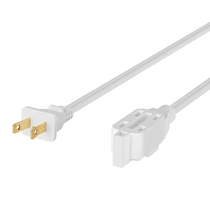 Volteck Extensión eléctrica doméstica 4 m clavija recta, blanca