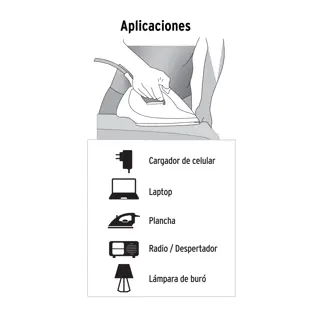 Volteck Extensión eléctrica doméstica 8 m clavija plana, blanca