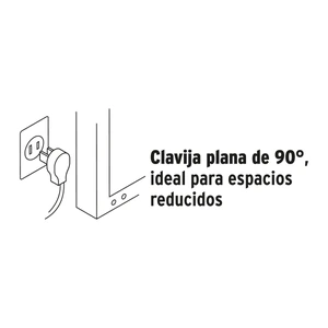 Volteck Extensión doméstica aterrizada 2 m blanca con clavija plana
