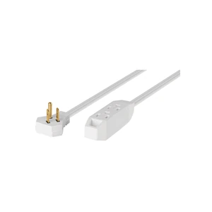 Volteck Extensión doméstica aterrizada 2 m blanca con clavija plana