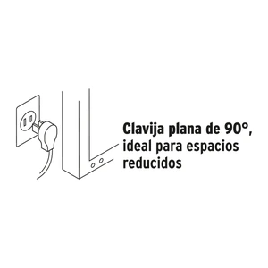 Volteck Extensión doméstica aterrizada 5 m blanca con clavija plana