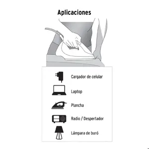 Volteck Extensión doméstica aterrizada 6 m blanca con clavija plana
