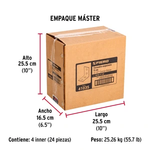 Bolsa con 24 escuadras esquineras 3-1/2