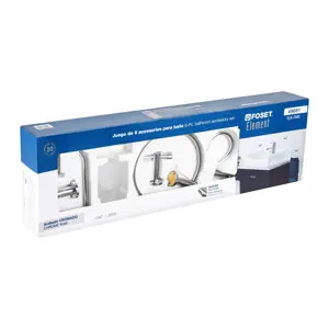 49681 / ELA-7000 Juego de 6 accesorios para baño acabado cromo, Foset Element