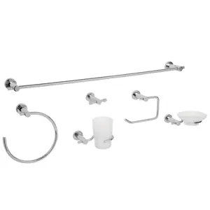 Juego de 6 accesorios para baño acabado cromo, Foset Element