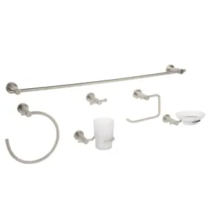 49681 / ELA-7000 TRUPER Juego de 6 accesorios para baño acabado cromo,  Foset Element