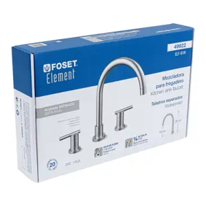 49922 / ELF-81N Mezcladora satín cuello alto para fregadero, Foset Element