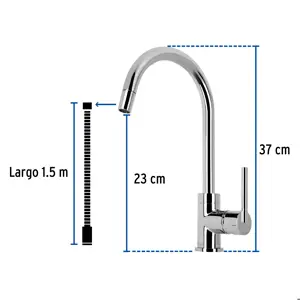 Foset Monomando cromo nariz retráctil para fregadero, Element