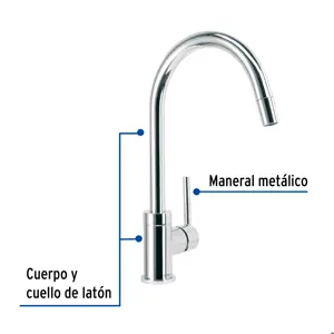 Foset Monomando cromo nariz retráctil para fregadero, Element