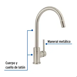 Foset Monomando satín nariz retráctil para fregadero, Element