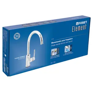 49915 / ELF-83 Monomando cromo cuello alto para fregadero, Foset Element