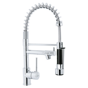 Foset Monomando con doble salida para fregadero, Cromo, Element
