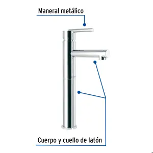 Monomando alto cromo para lavabo, Foset Element