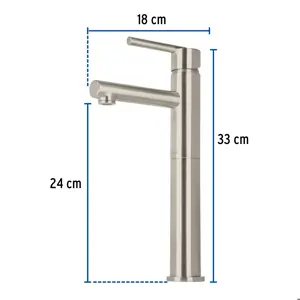 Monomando alto satín para lavabo, Foset Element