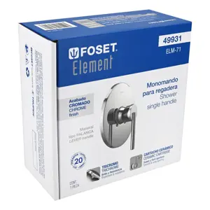49931 / ELM-71 Monomando cromo para regadera sin desviador, Foset