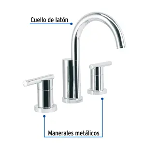 Foset Mezcladora cromo para lavabo con taladros separados, Element