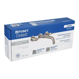 49939 / ELM-92N Mezcladora satín de pared para lavabo, Foset Element