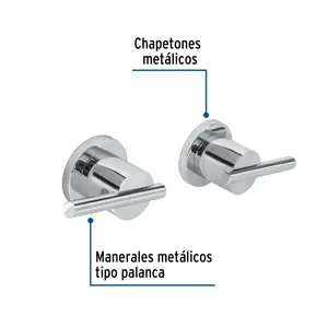 Foset Juego de manerales de palanca para regadera, cromo, Element