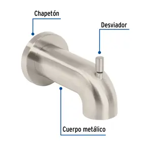 Salida de tina con desviador, satín, FOSET ELEMENT