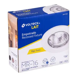 Volteck Luminario redondo blanco spot fijo, lámpara no incluida