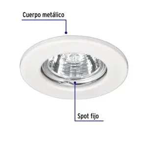 Volteck Luminario redondo blanco spot fijo, lámpara no incluida