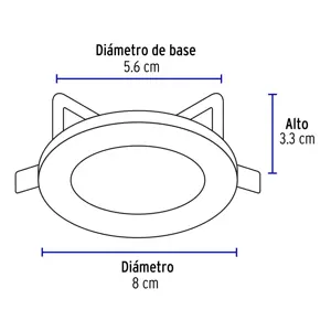 Volteck Luminario redondo negro spot fijo, lámpara no incluida