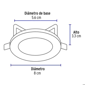 46614 / EMP-102S Volteck Luminario redondo satín spot fijo, lámpara no incluida