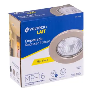 46614 / EMP-102S Volteck Luminario redondo satín spot fijo, lámpara no incluida